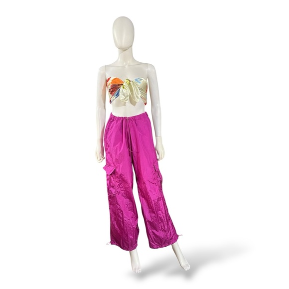Double Zero Pants - Double Zero Vivid Magenta Pull-up Pants, Large